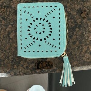 Aqua Cutout Women's Wallet